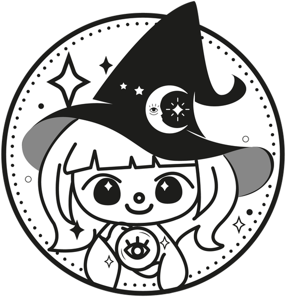 Reika's chibi witch mascot